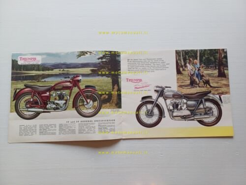 Triumph produzione modelli 1955-56 depliant inglese originale