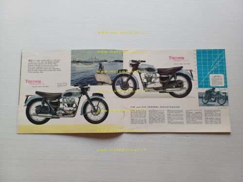 Triumph produzione modelli 1955-56 depliant inglese originale