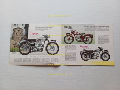 Triumph produzione modelli 1955-56 depliant inglese originale