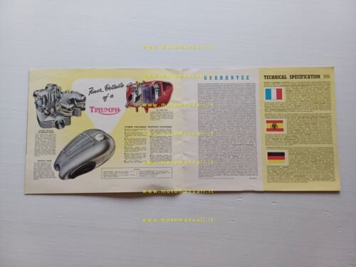Triumph produzione modelli 1955-56 depliant inglese originale