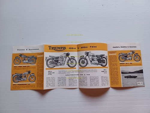 Triumph produzione modelli 1956 depliant italiano originale