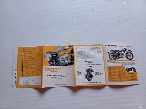 Triumph produzione modelli 1956 depliant italiano originale