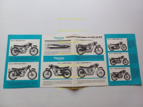 Triumph produzione modelli 1962 depliant francese originale
