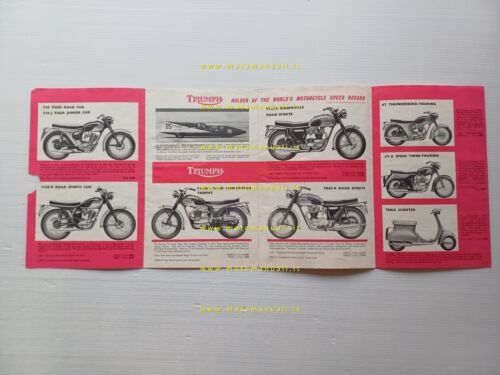 Triumph produzione modelli 1962 depliant inglese originale