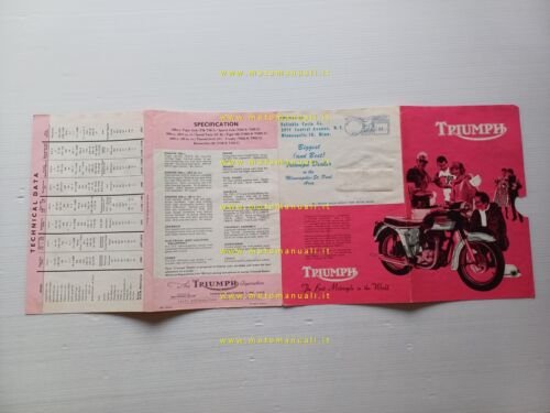 Triumph produzione modelli 1962 depliant inglese originale