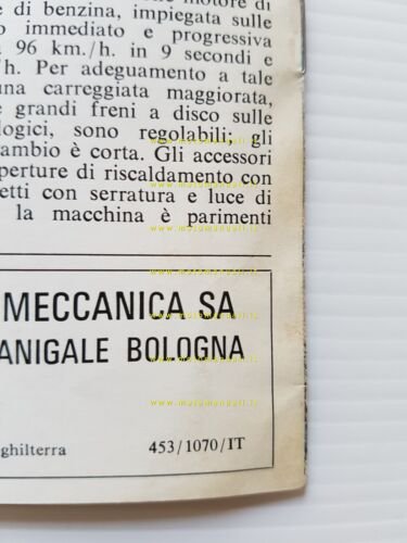 Triumph produzione modelli 1970 depliant pubblicitario originale italiano