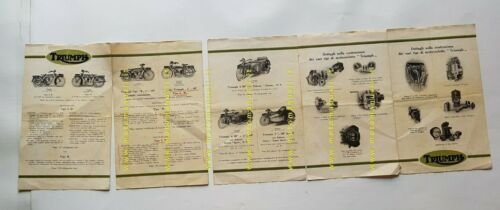 TRIUMPH produzione moto biciclette depliant 1923 originale italiano