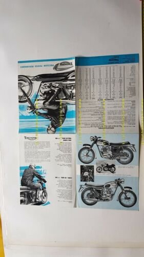 Triumph produzione moto modelli 1966 depliant INGLESE originale brochure