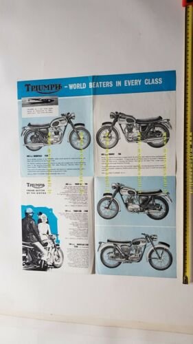 Triumph produzione moto modelli 1966 depliant INGLESE originale brochure