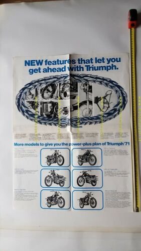 Triumph produzione moto modelli 1971 depliant ITALIANO originale brochure