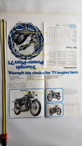 Triumph produzione moto modelli 1971 depliant ITALIANO originale brochure