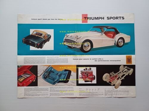 Triumph T.R.3 Sports 1957 depliant francese originale