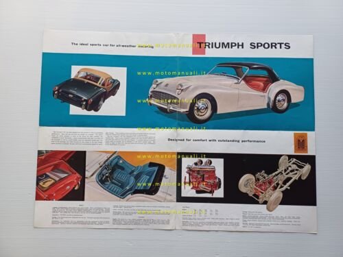 Triumph T.R.3 Sports 1957 depliant originale inglese