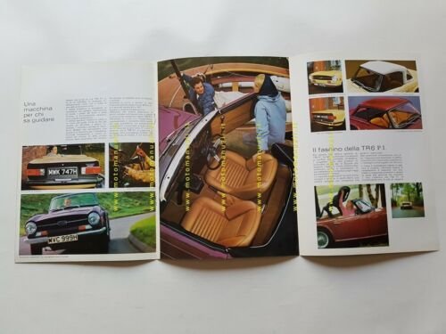 Triumph TR6 P.I. 1973-4 depliant originale auto ITALIANO epoca brochure