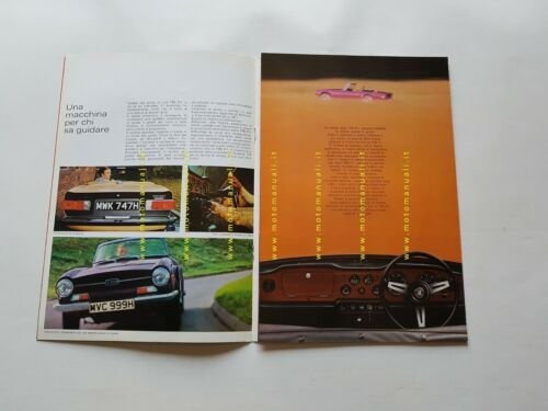 Triumph TR6 P.I. 1973-4 depliant originale auto ITALIANO epoca brochure