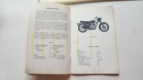 Triumph Trident 750 1970 manuale uso originale INGLESE owner's manual