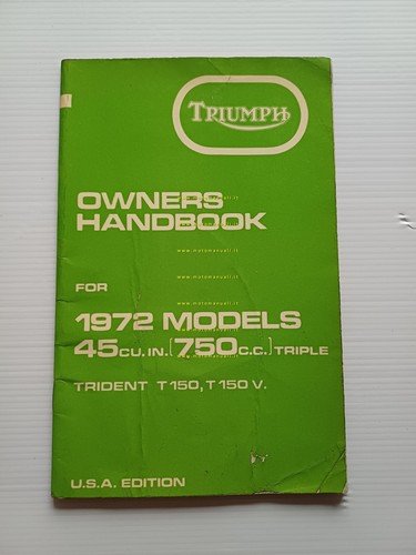 Triumph Trident 750 1972 T150 -T150 V manuale uso manutenzione …
