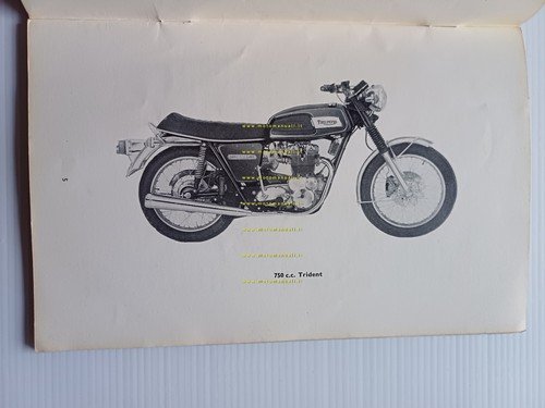 Triumph Trident 750 1973 manuale uso manutenzione originale inglese