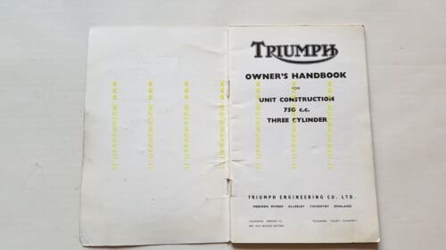 Triumph Trident 750 manuale uso manutenzione libretto ORIGINALE Inglese