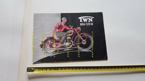 TWN BDG 125 H 1952 depliant ITALIANO moto originale brochure