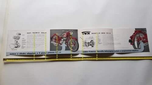 TWN BDG 125 H 1952 depliant ITALIANO moto originale brochure