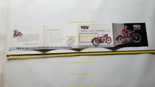 TWN BDG 125 H 1952 depliant ITALIANO moto originale brochure