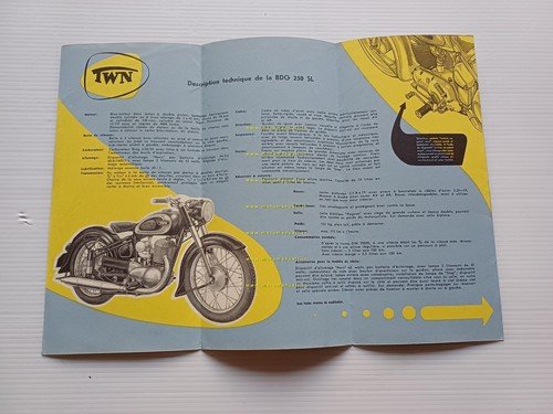TWN BDG 250 SL 1954 depliant originale testo francese