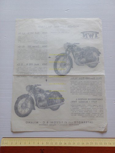 TWN Cornet 200 - 250 SL 1955 depliant italiano originale