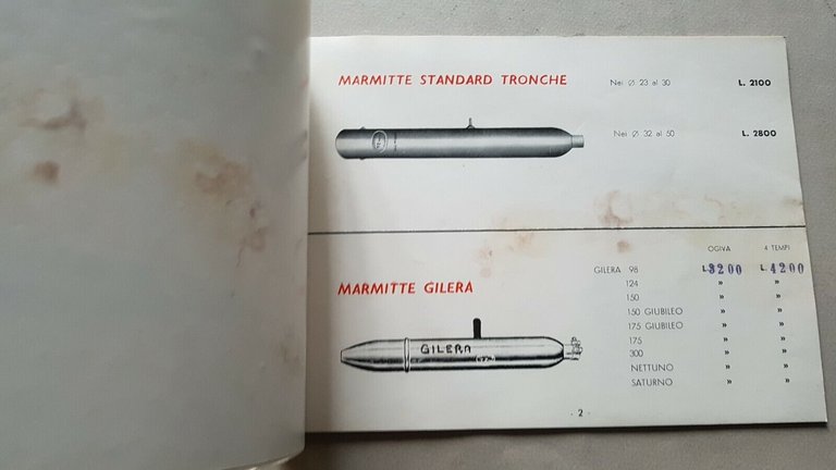 TZ marmitte silenziatori anni '60 depliant originale motorcycle brochure