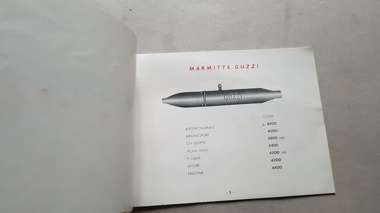 TZ marmitte silenziatori anni '60 depliant originale motorcycle brochure