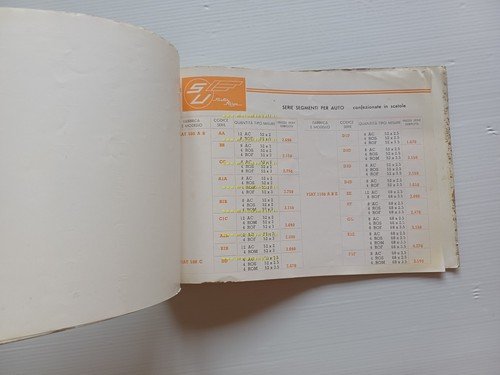 Ungarelli segmenti pistone auto moto catalogo generale anni 50