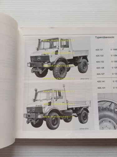 Unimog Mercedes U 1000-1200-1250-1500 1986 manuale uso originale TEDESCO