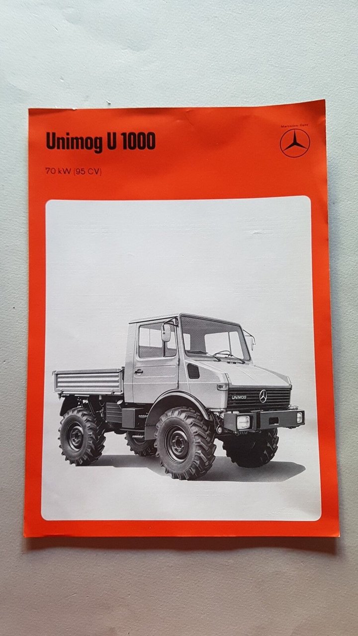UNIMOG U 1000 1975 depliant autocarro originale brochure