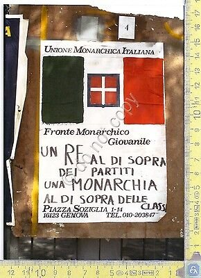 Unione Monarchica Italiana - Genova - Fotografia Manifesto Elettorale - …