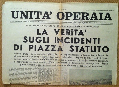 Unità Operaia - Torino - Sindacati - Scioperi metalmeccanici - …