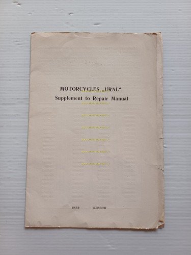 Ural Sidecar anni 70 AGGIORNAMENTO manuale officina originale inglese
