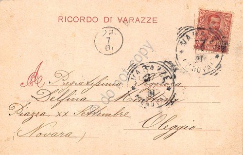 Varazze Bagni Regina Margherita animata vista dal mare 1901