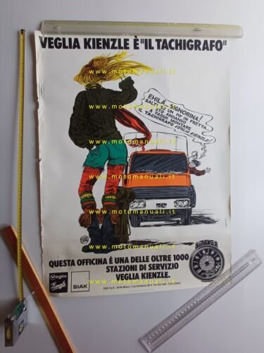Veglia - Kienzle tachigrafo autocarri poster manifesto disegno Crepax originale