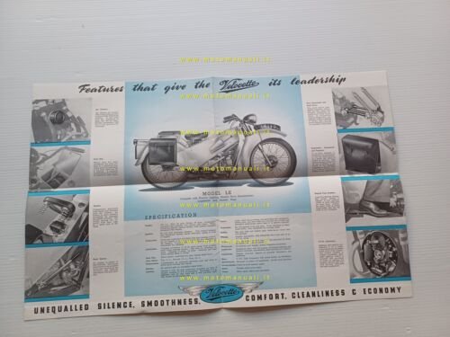 Velocette LE 150 anni 50 depliant inglese originale