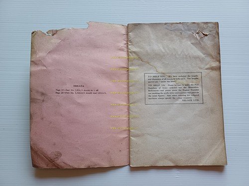 Velocette Valiant 200 1958 catalogo ricambi Inglese originale