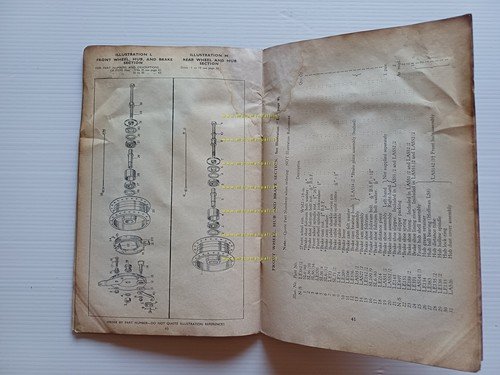 Velocette Valiant 200 1958 catalogo ricambi Inglese originale