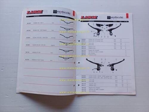 Verlicchi 1986 catalogo accessori manubri comandi leve marmitte originale