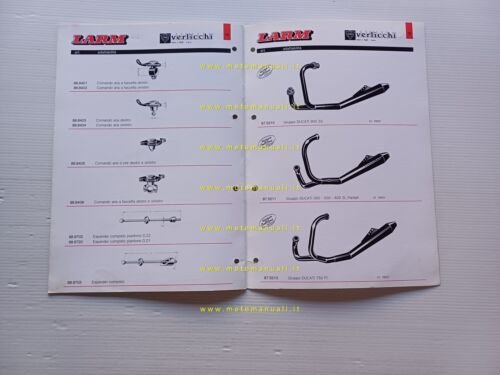 Verlicchi 1986 catalogo accessori manubri comandi leve marmitte originale