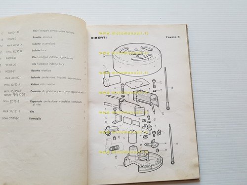 Viberti Vivi' Sport 50 motore Victoria 1957 catalogo ricambi originale