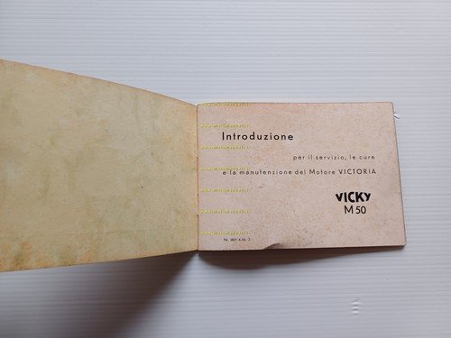 Victoria 50 Vicky 1954 manuale uso manutenzione libretto originale Italiano