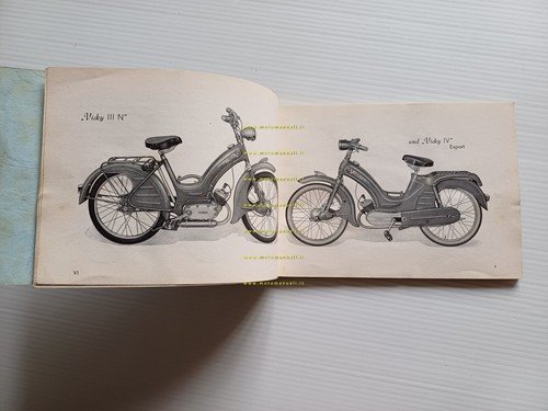 Victoria 50 Vicky III N-IV Export 1957 manuale uso libretto …