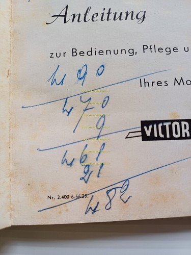 Victoria 50 Vicky IV 1956 manuale uso manutenzione originale TESTO …