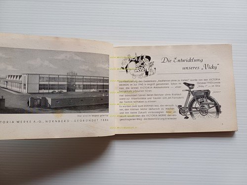 Victoria 50 Vicky IV 1956 manuale uso manutenzione originale TESTO …