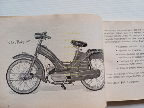 Victoria 50 Vicky IV 1956 manuale uso manutenzione originale TESTO …