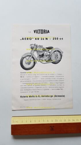 Victoria Aero KR 26 N 250 1954 depliant originale italiano